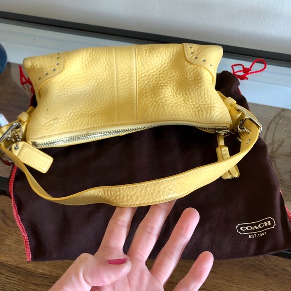 Authentic Coach Yellow Leather Satchel - Picture 7 of 8